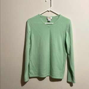 Talbots Mint V-Neck Sweater. Size L.